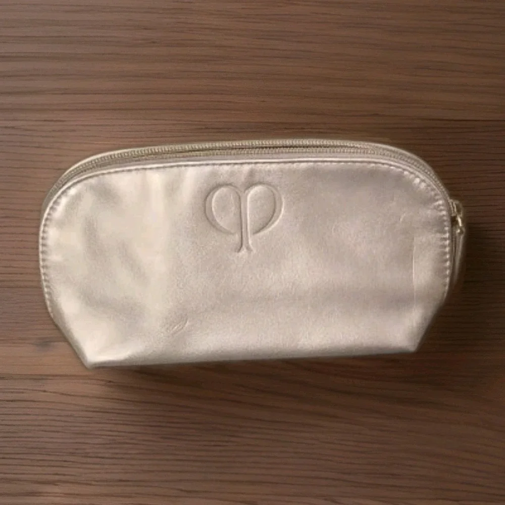 Clé de Peau Silver OS Pouch Makeup Cosmetic Bag Travel Luxury Case Metallic